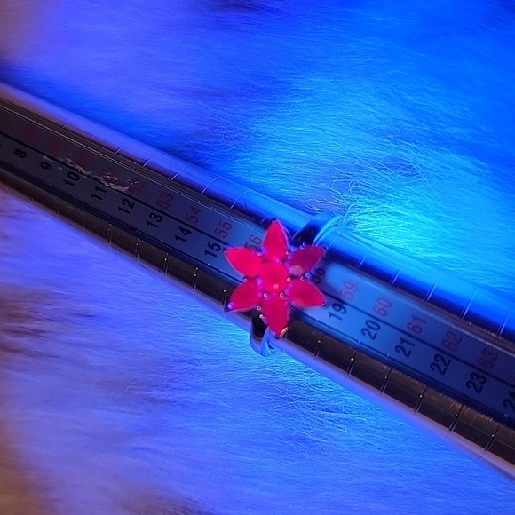 NEW 925 Sterling Silver Ring Pear Ruby 5x3mm Flower Gemstone US Size 8.5 UV - Picture 7 of 9